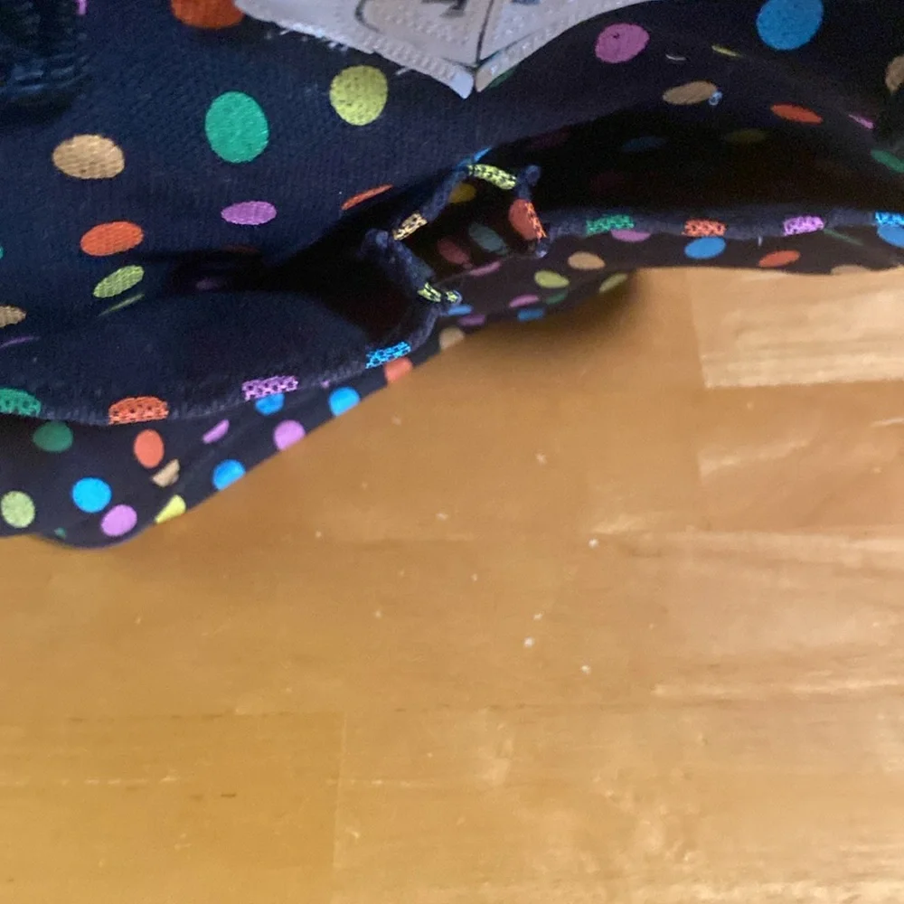 Roxy Black Multi Color Polka Dots Tote Bag great condition